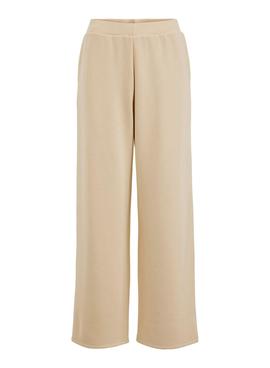 Pantalon Vila Viemely Beige para Mujer