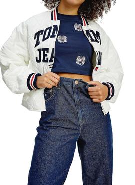 Cazadora Tommy Jeans College Blanco para Mujer