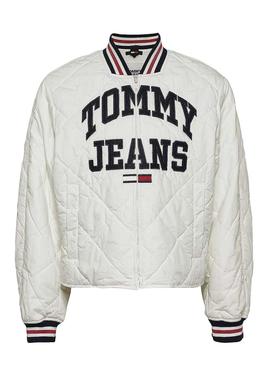 Cazadora Tommy Jeans College Blanco para Mujer