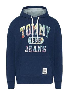 Sudadera Tommy Jeans College Tie Dye Azul Hombre