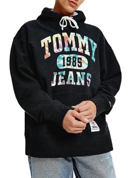 Sudadera Tommy Jeans College Tie Dye Negro Hombre