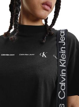 Camiseta Calvin Klein Jeans Repeat Negro Mujer