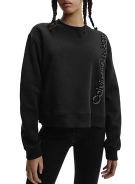 Sudadera Calvin Klein Jeans Split Negro para Mujer