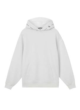 Sudadera Calvin Klein Logo Oversize Blanco Mujer