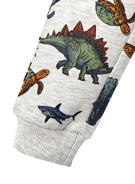 Pantalon Name It Beas Gris Dinosaurios para Niño