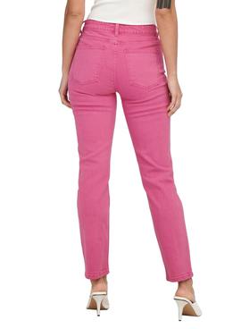 Pantalon Vaquero Only Emily Fucsia para Mujer