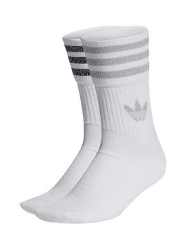 Pack Calcetines Adidas Glitter Blanco para Mujer