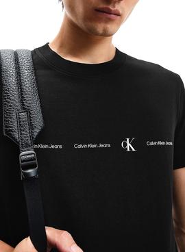 Camiseta Calvin Klein Repeat Logo Negro Hombre
