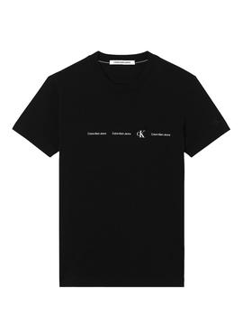 Camiseta Calvin Klein Repeat Logo Negro Hombre