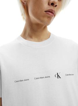 Camiseta Calvin Klein Repeat Logo Blanco Hombre