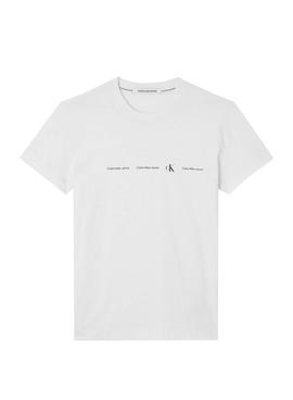 Camiseta Calvin Klein Repeat Logo Blanco Hombre