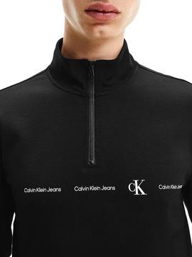 Camiseta Calvin Klein Jeans Milano Zip Negro 