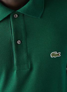 Polo Lacoste Basico Manga Larga Verde para Hombre