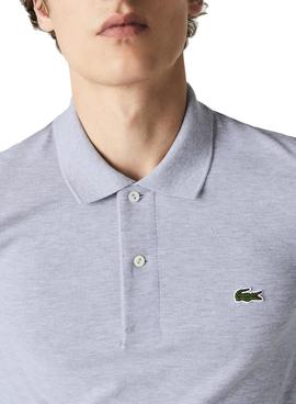 Polo Lacoste Basico Manga Larga Gris para Hombre