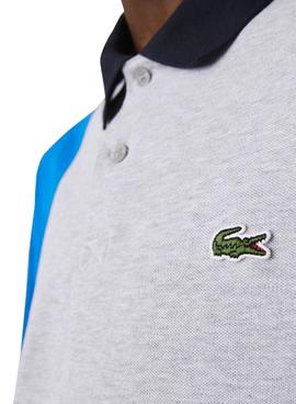 Polo Lacoste Color Block Gris para Hombre