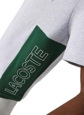 Polo Lacoste Color Block Gris para Hombre