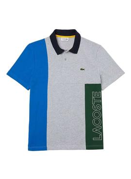 Polo Lacoste Color Block Gris para Hombre
