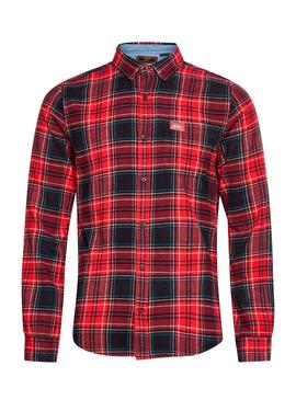 Camisa Superdry Heritage Cuadros Rojo Para Hombre