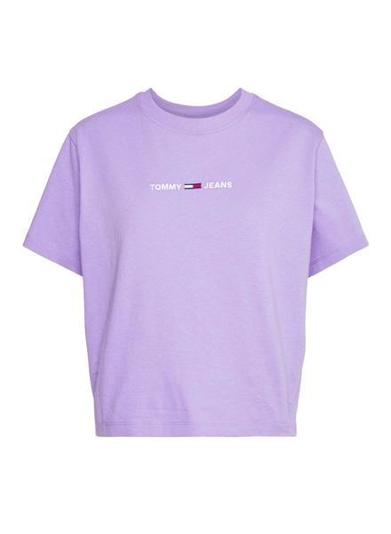 Camiseta Tommy Jeans Linear Logo Violeta Mujer