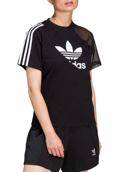 Reina Quagga Casco Camiseta Adidas Split Trefoil Negro para Mujer