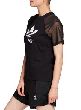 Camiseta Adidas Split Trefoil Negro para Mujer