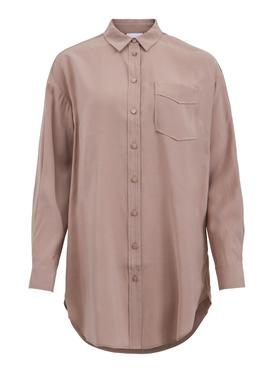 Camisa Vila Polinea Oversize Marron para Mujer