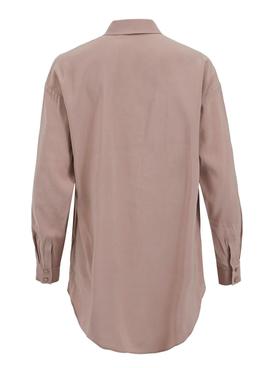 Camisa Vila Polinea Oversize Marron para Mujer