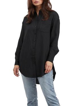 Camisa Vila Polinea Oversize Negra para Mujer