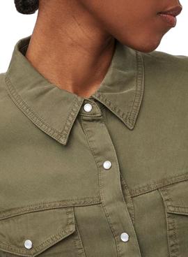 Camisa Vaquera Vila Bista Verde para Mujer