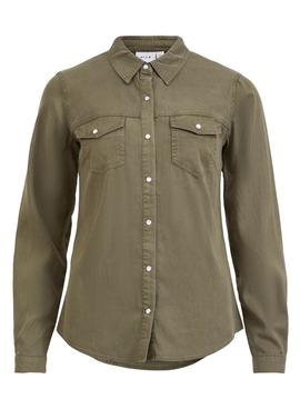 Camisa Vaquera Vila Bista Verde para Mujer