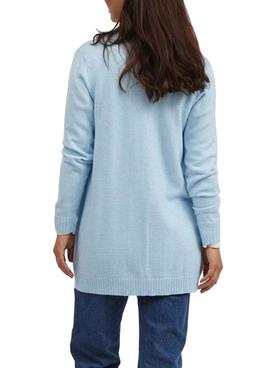 Cardigan Vila Viril Open Azul para Mujer