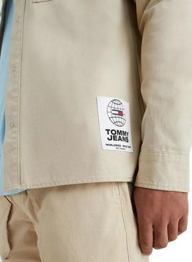 Sobrecamisa Tommy Jeans Soft Solid Beige Hombre
