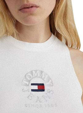 Top Tommy Jeans Crop Timeless Blanco para Mujer
