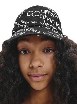 Gorra Calvin Klein Stack Logo Negra para Kids