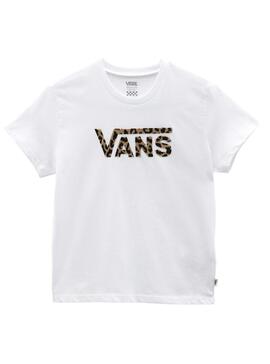 Camiseta Vans Leopard Flying Blanca para Niña