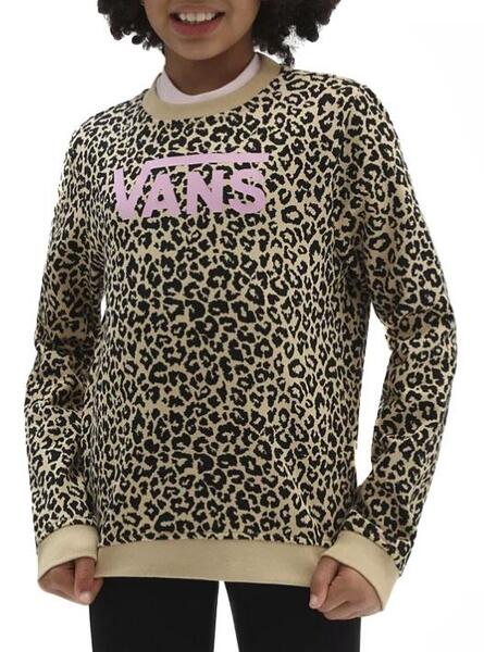 Sudadera Vans Leopard Spot Crew para Nina