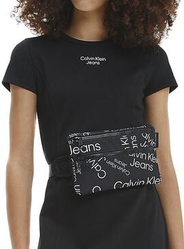 Riñonera Calvin Klein Stack Logo Negra para Kids