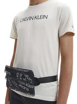 Riñonera Calvin Klein Stack Logo Negra para Kids