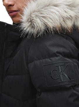 Abrigo Calvin Klein Jeans Long Down Negro Mujer