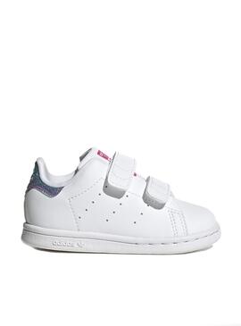 Zapatillas Adidas Stan Smith Blanco Velcro Niña