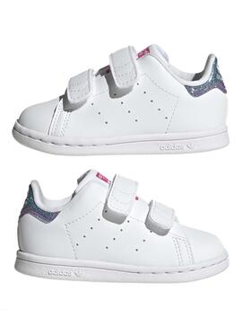 Zapatillas Adidas Stan Smith Blanco Velcro Niña