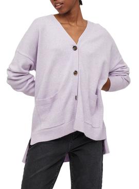 Cardigan Vila Viril Oversize Lila para Mujer