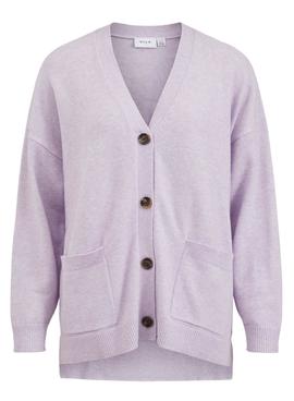 Cardigan Vila Viril Oversize Lila para Mujer