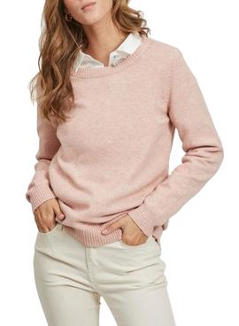 Jersey Vila Viril O Neck Rosa para Mujer