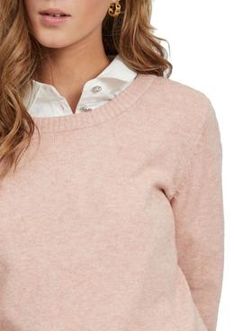 Jersey Vila Viril O Neck Rosa para Mujer