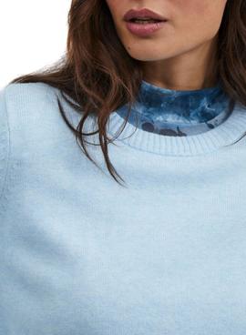 Jersey Vila Viril O Neck Azul para Mujer