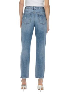 Pantalon Vaquero Only Fine Hi Rise Azul para Mujer