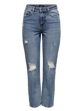 Pantalon Vaquero Only Fine Hi Rise Azul para Mujer