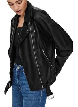 Chaqueta Only Bella Biker Polipiel Negra Mujer