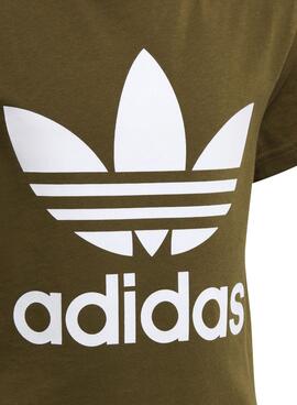 Camiseta Adidas Trefoil Verde para Kids